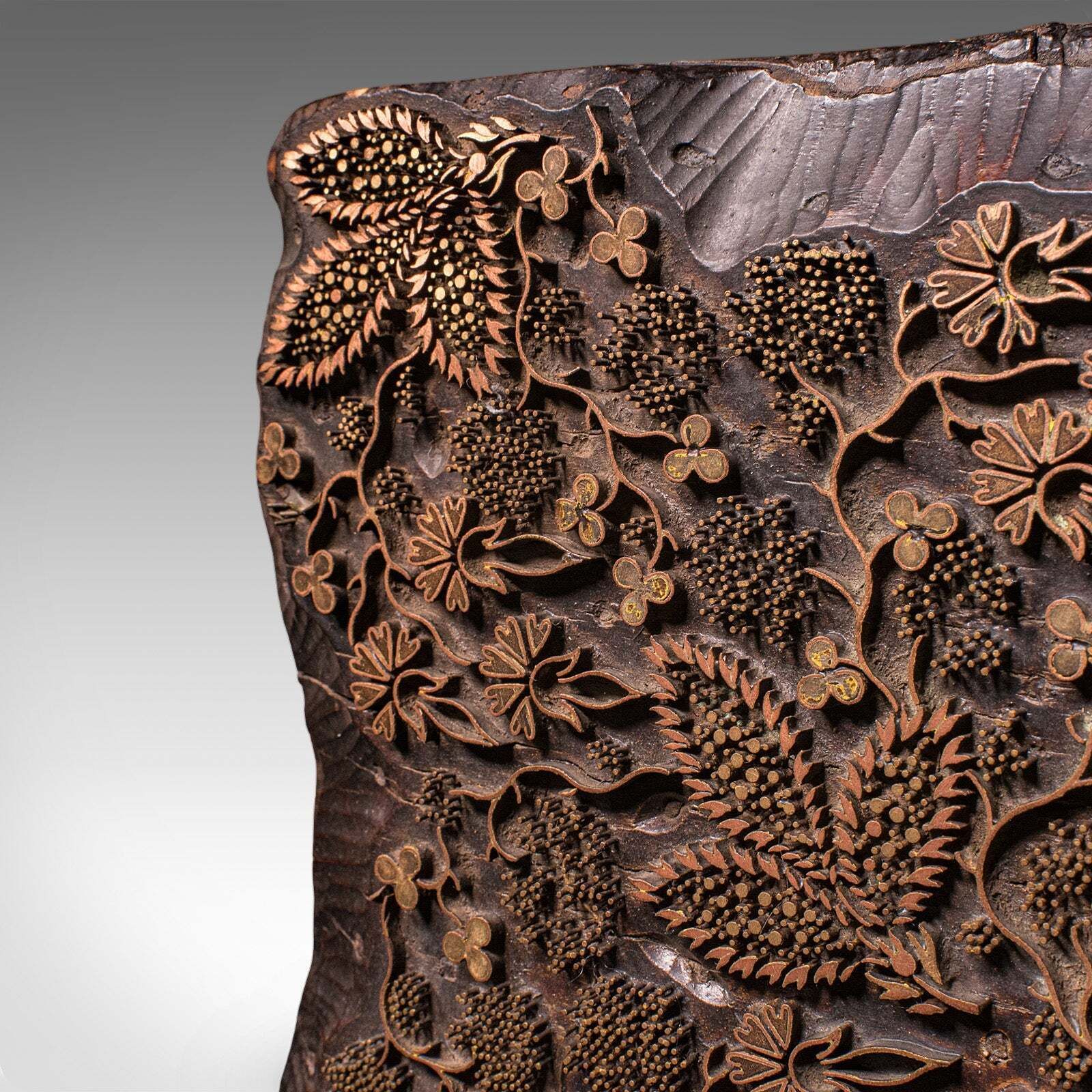 photo furniture Antique Fabric Printing Block, Carved Brass, Wallpaper Print Stamp, Victorian