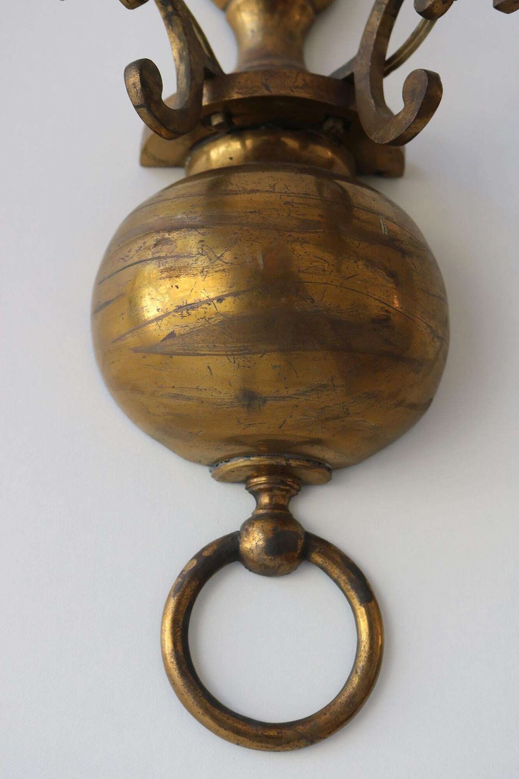 Rare Pair Of Antique Brass Wall Sconces With Playful Figural Details – Large French/Spanish Style Lights With Rich Patina 1900 photo buy