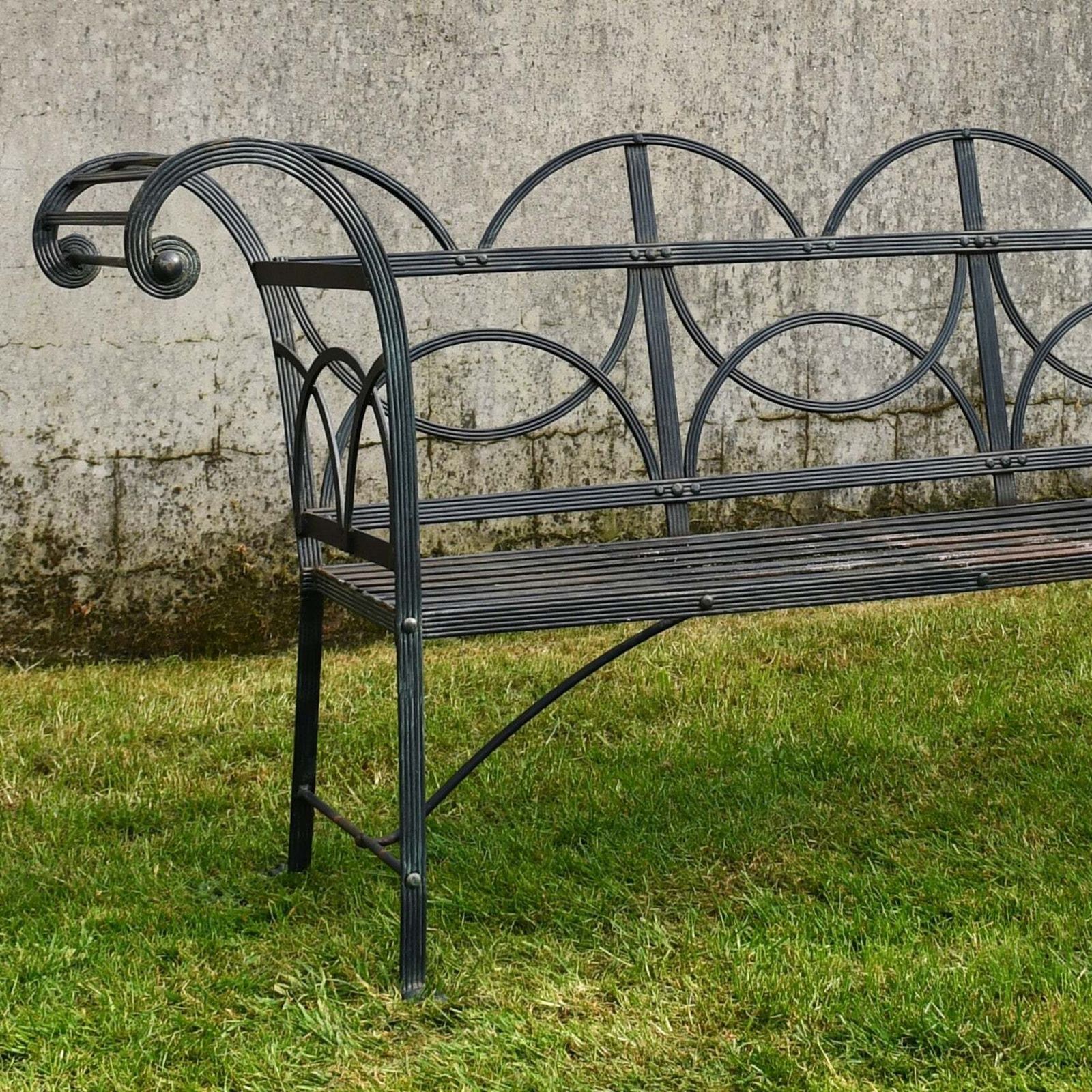 Regency Style   Iron Garden Bench photo for sale