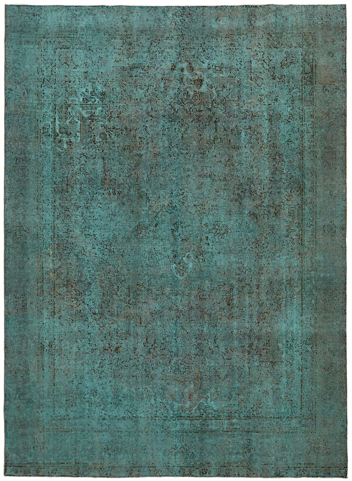 Tapis grande surface turquoise surdéteint, 9x12