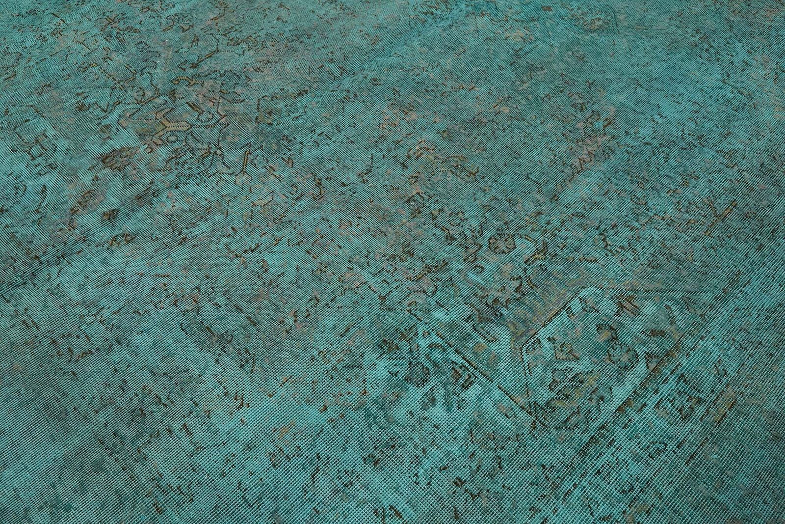 photo furniture 9x12 Turquoise Overdyed Groot Vloerkleed