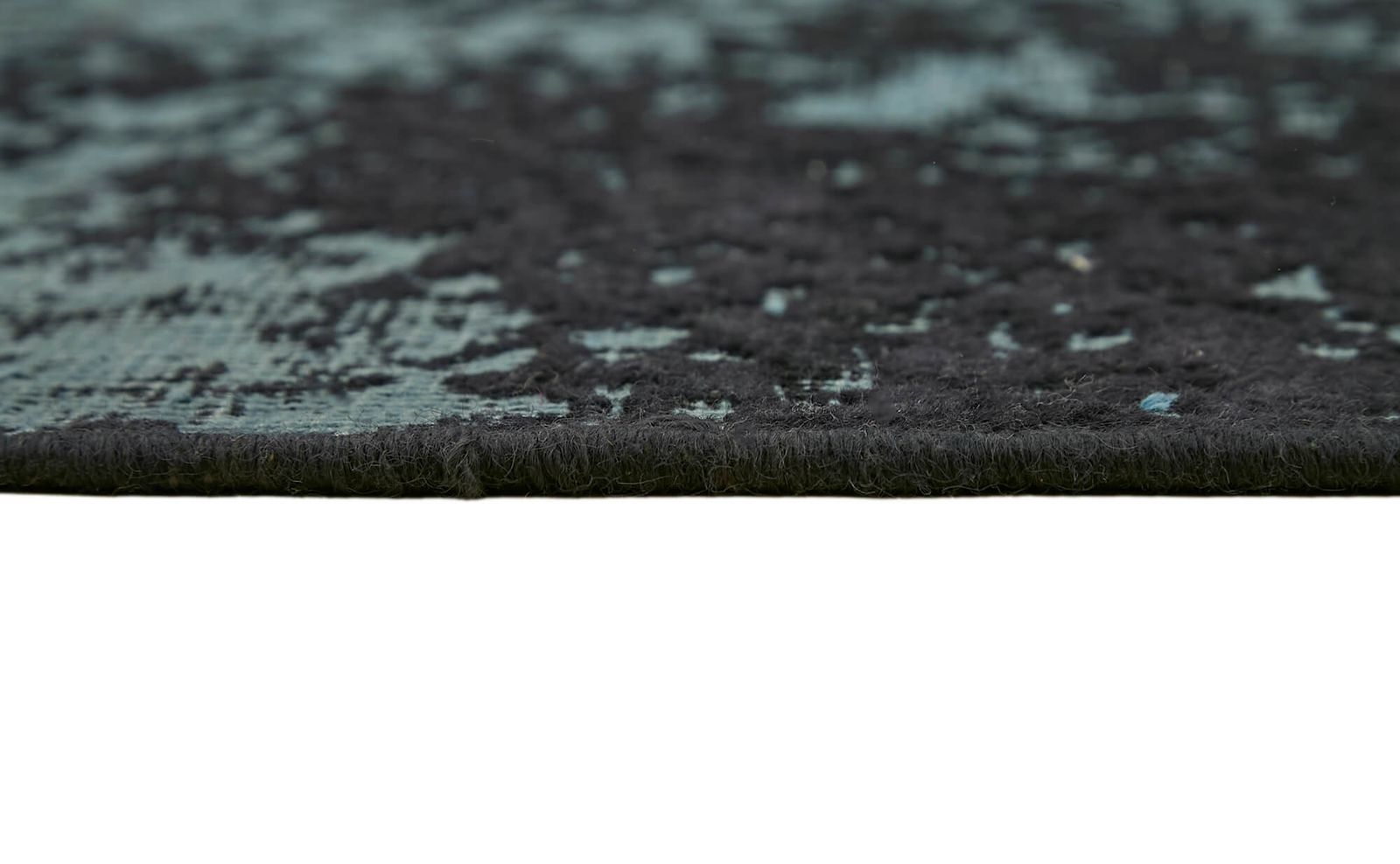 Grand tapis overdyed noir, 10x13 photo vintage