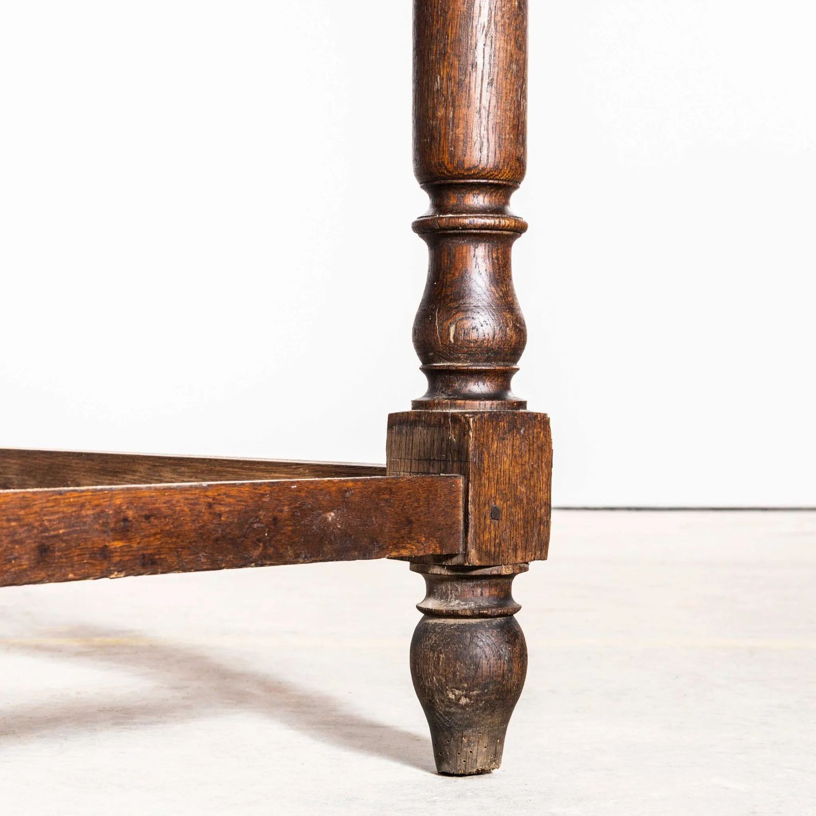 Furniture 1920’s French Chateau Hall Table With Original Oak Scrubbed Top photo