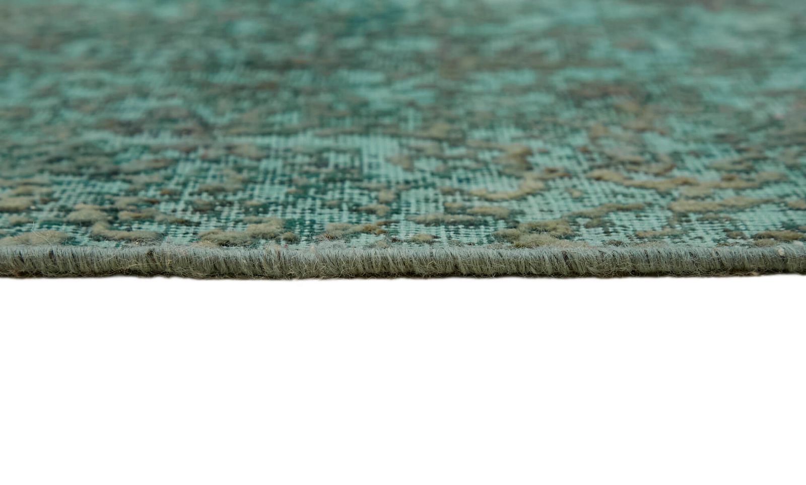 Tapis grande surface turquoise surdyé, 8x11 photo vintage