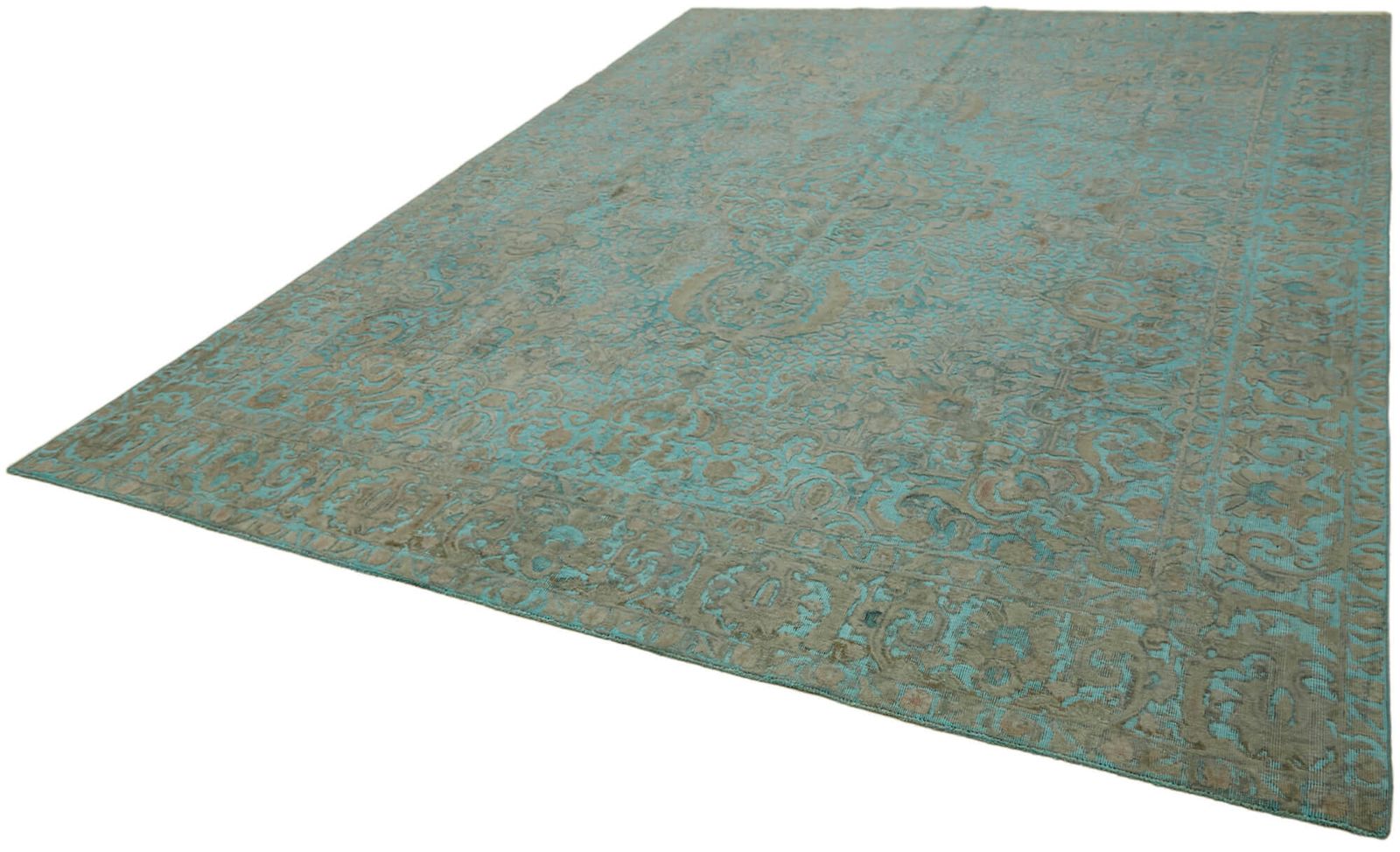 Tapis grande taille turquoise overdyed 10x12 photo for sale