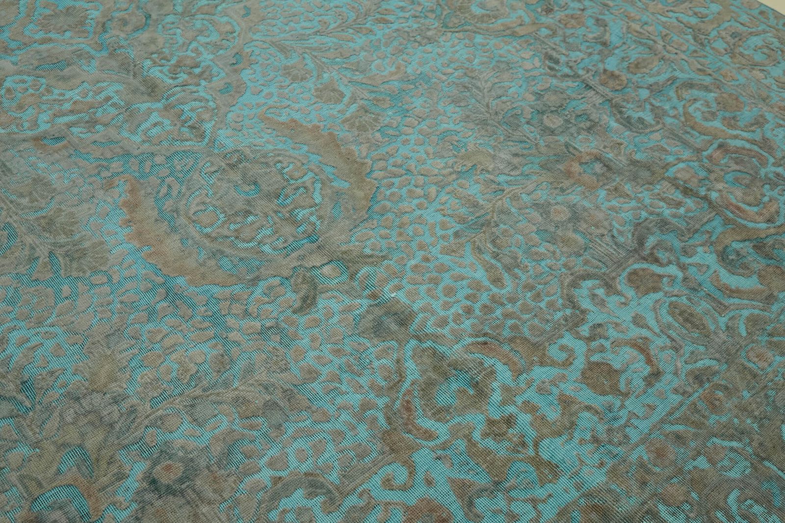 photo for sale Tapis grande taille turquoise overdyed 10x12