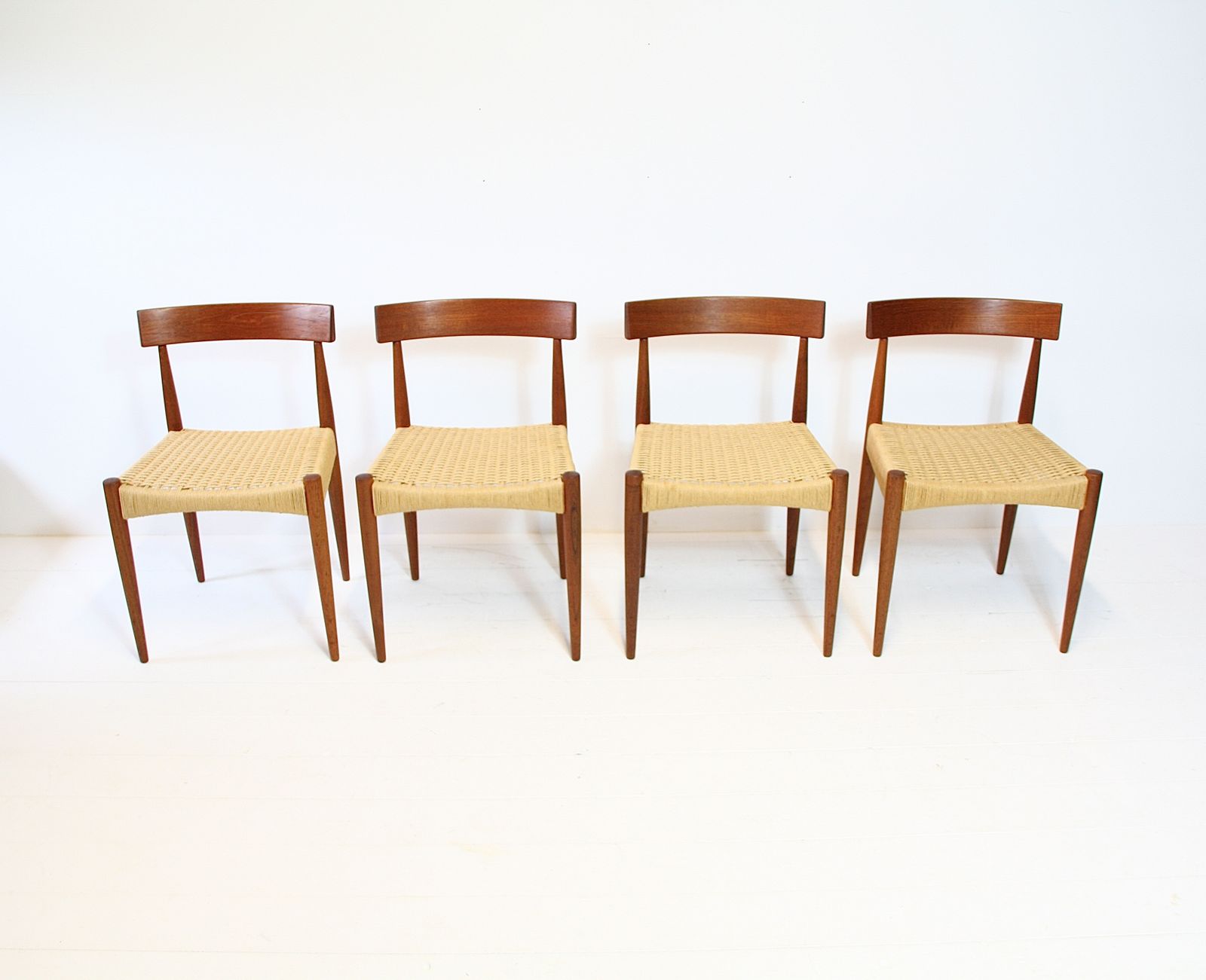 Danish Dining Chairs By Arne Hovmand Olsen   Mogens Kold 1960s photo furniture