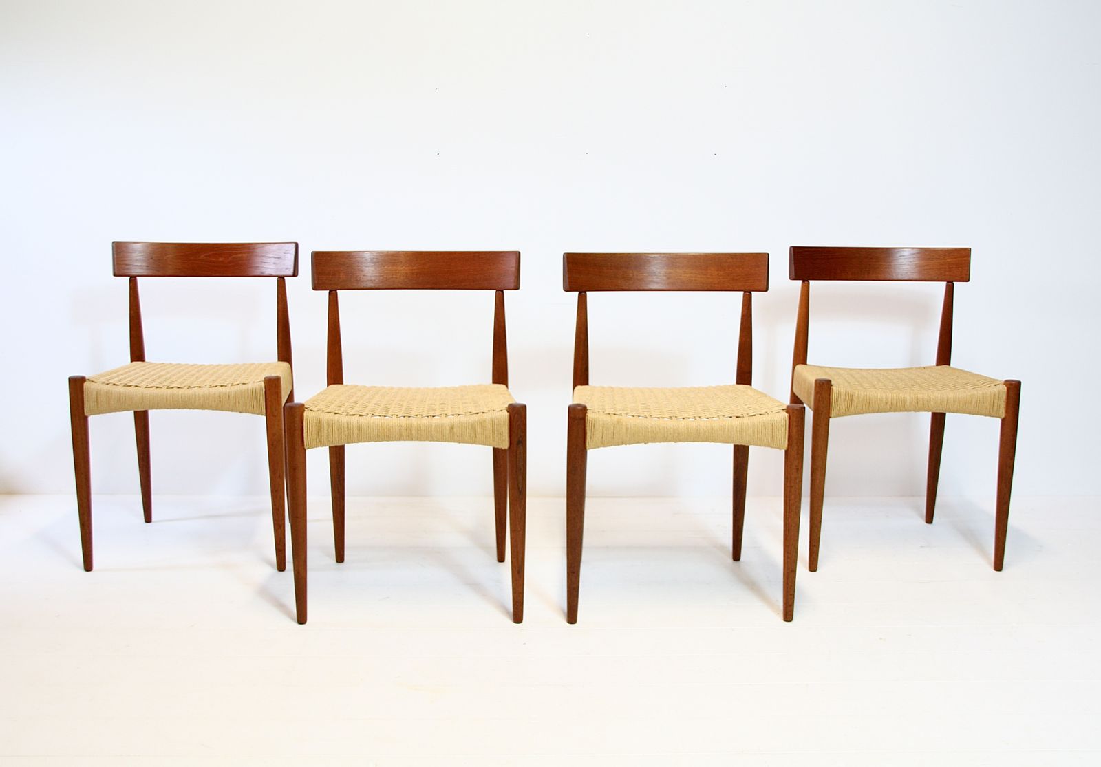 Danish Dining Chairs By Arne Hovmand Olsen   Mogens Kold 1960s photo for sale