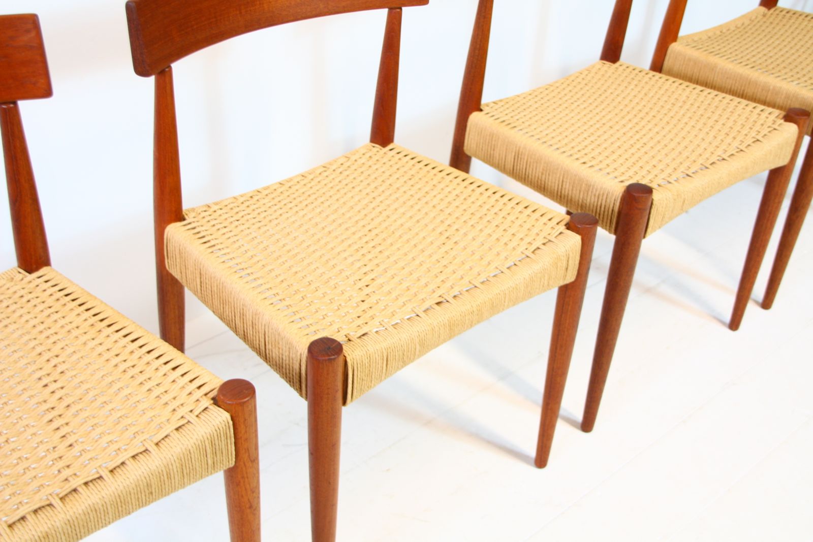 Danish Dining Chairs By Arne Hovmand Olsen   Mogens Kold 1960s photo vinterior
