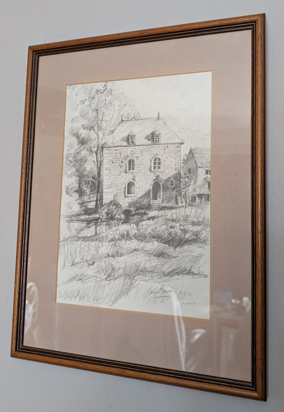 Colin Merrin Framed Signed Pencil Sketch Lurais 1993