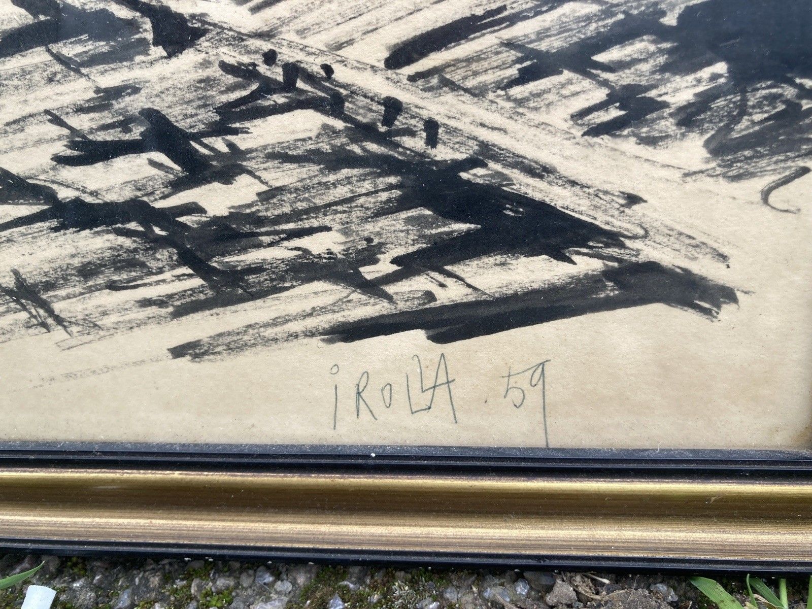 French Signed Painting Roland Irolla Drawing Sketch French School Paris 1959 photo furniture