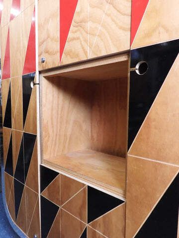 Artisan Crafted Postmodern Geometric Wardrobe In Birch Plywood & Polished Metal – Designer Unknown, Early 2000s photo furniture