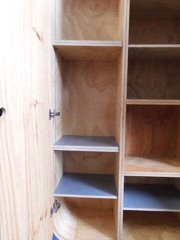 Artisan Crafted Postmodern Geometric Wardrobe In Birch Plywood & Polished Metal – Designer Unknown, Early 2000s photo buy