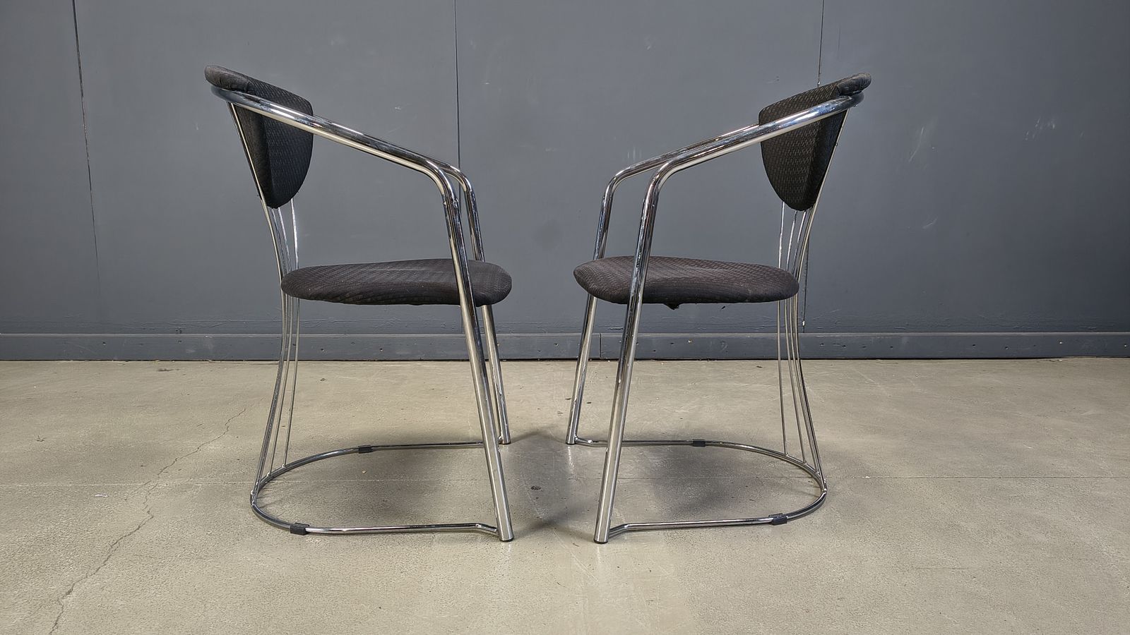 Vintage Chrome Dining Chairs By Effezeta, 1970s   Set Of 4 photo for sale