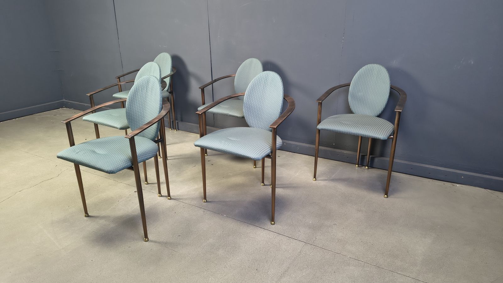 Post Modern Dining Chairs By Belgochrom, Set Of 6   1980s photo vintage