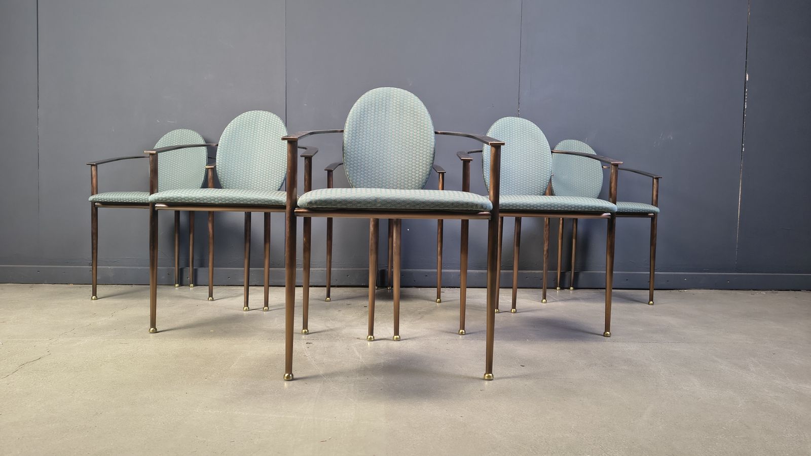 photo for sale Post Modern Dining Chairs By Belgochrom, Set Of 6   1980s