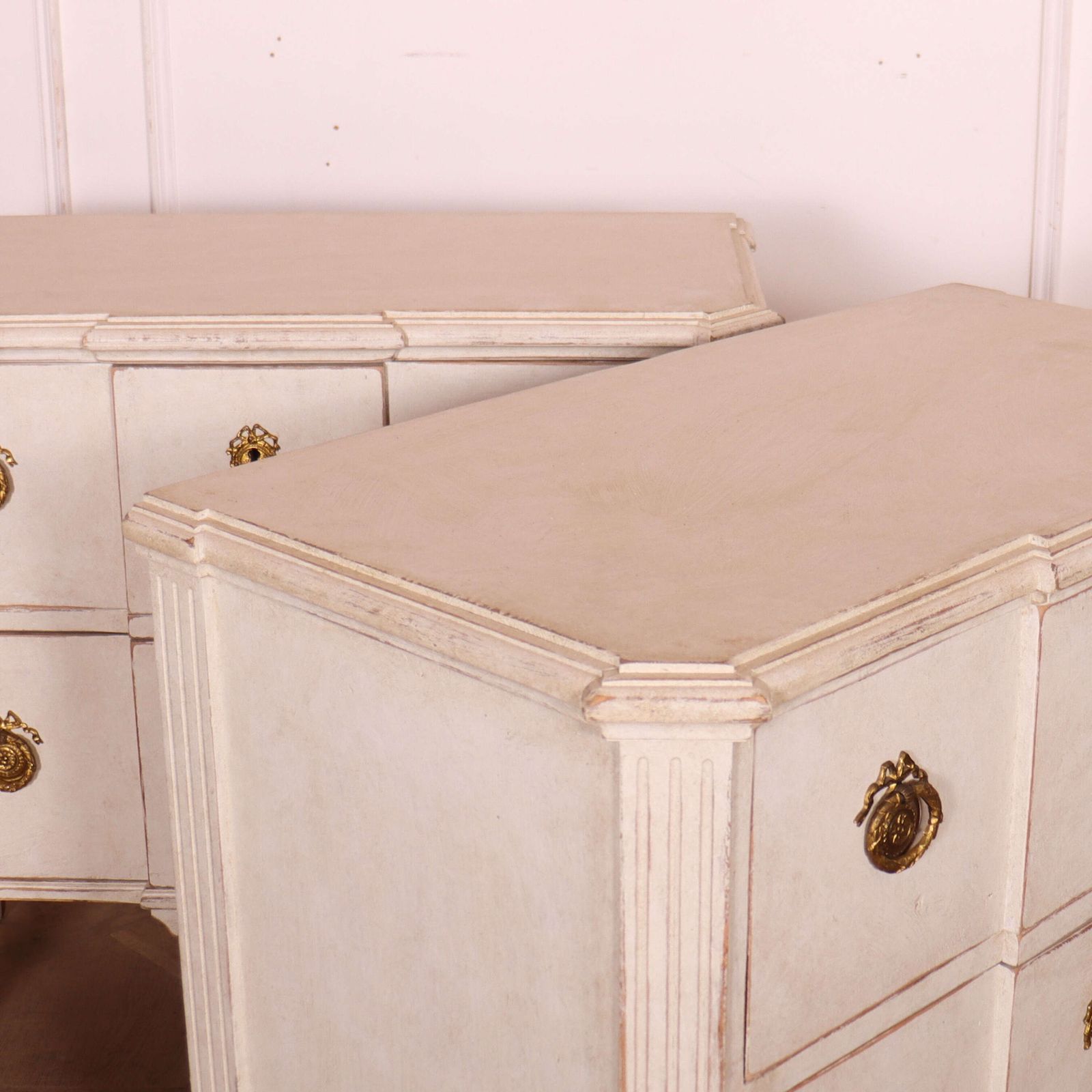 Pair Of Swedish Painted Commodes photo vintage