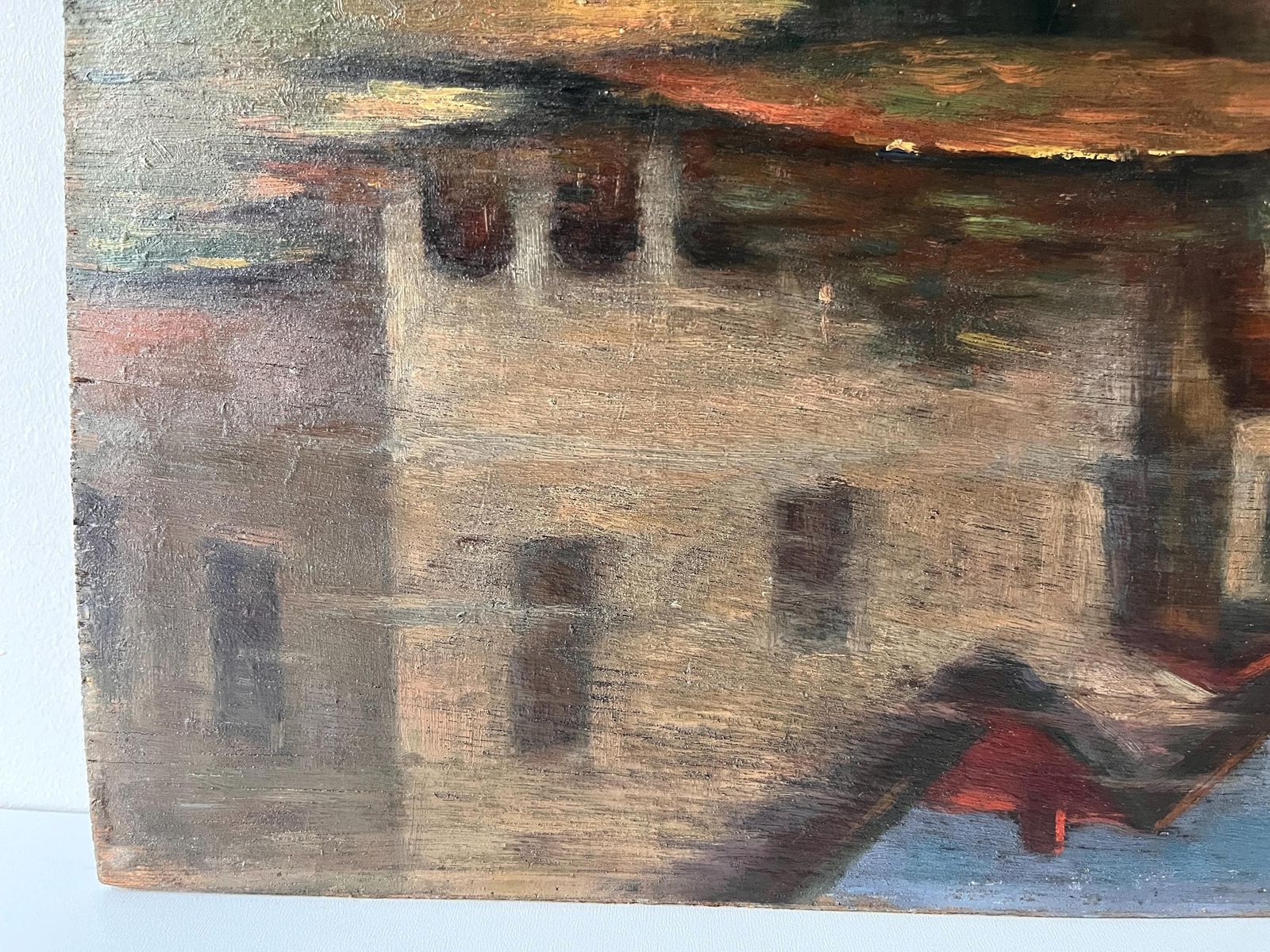 Original Oil On Panel "Soul Reflections" From 1926's, Painting Of A French Southern Landscape, Antique Genre Scene photo buy