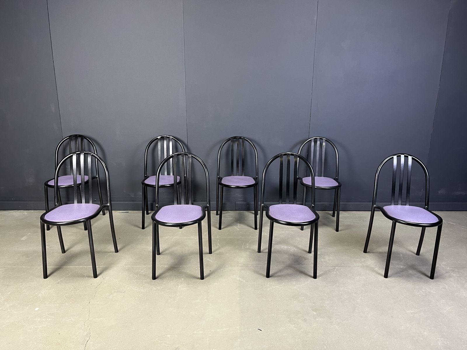 Set Of Nr 222 Chairs By Robert Mallet Stevens, 1980s, Set Of 6 photo buy