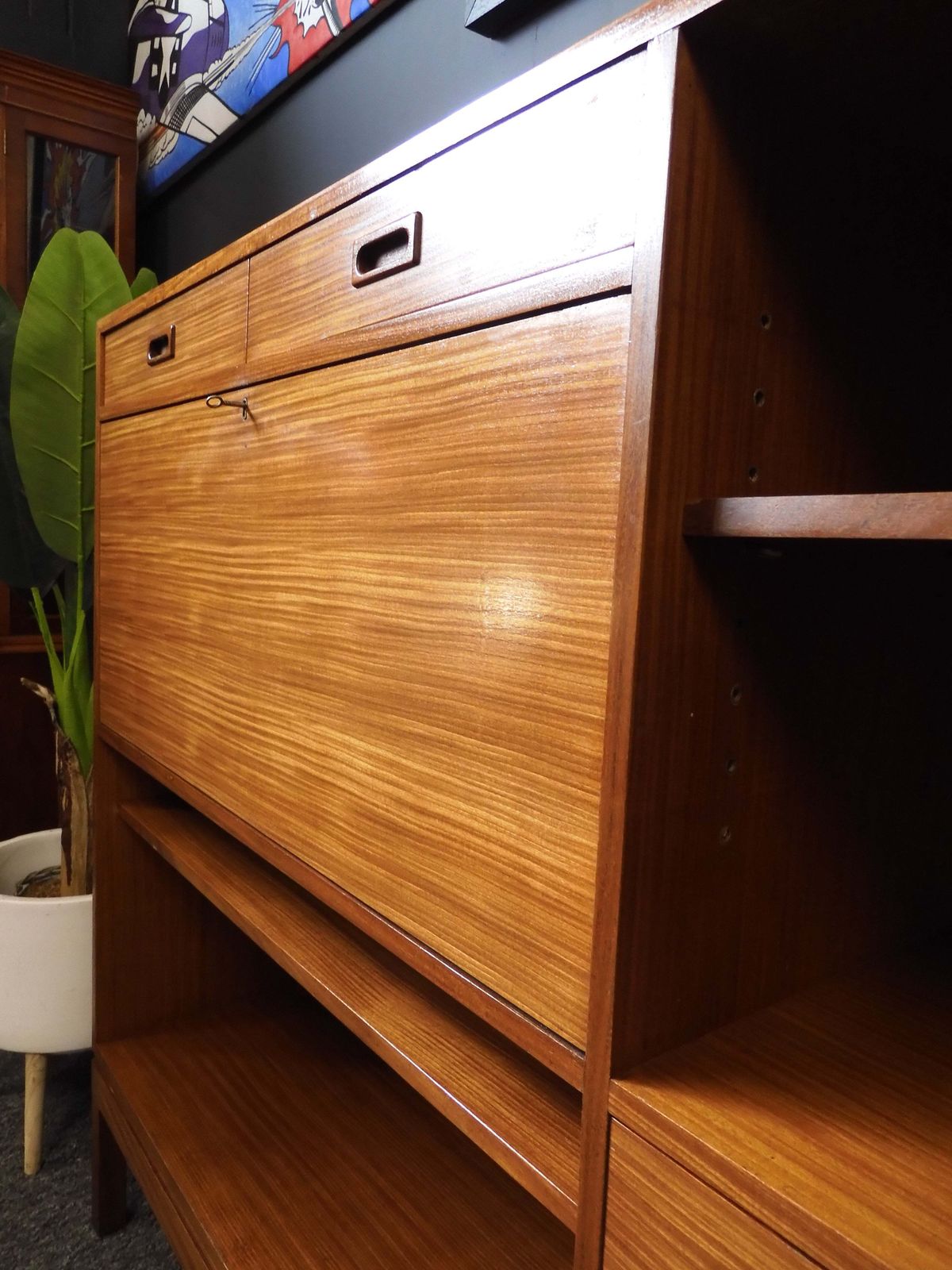 photo for sale Mid Century Modern Sideboard Bureau In Teak – United Kingdom, 1960s
