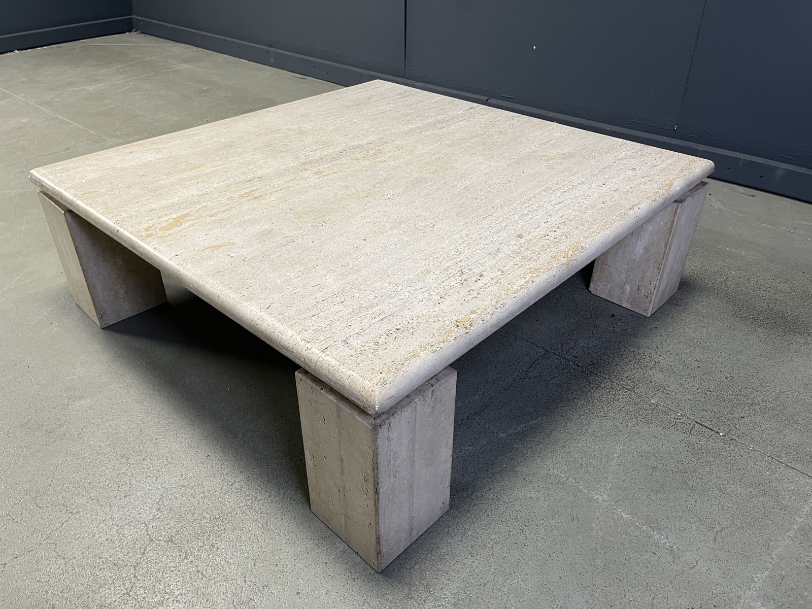 photo furniture Vintage Travertine Coffee Table, 1970s   Italy