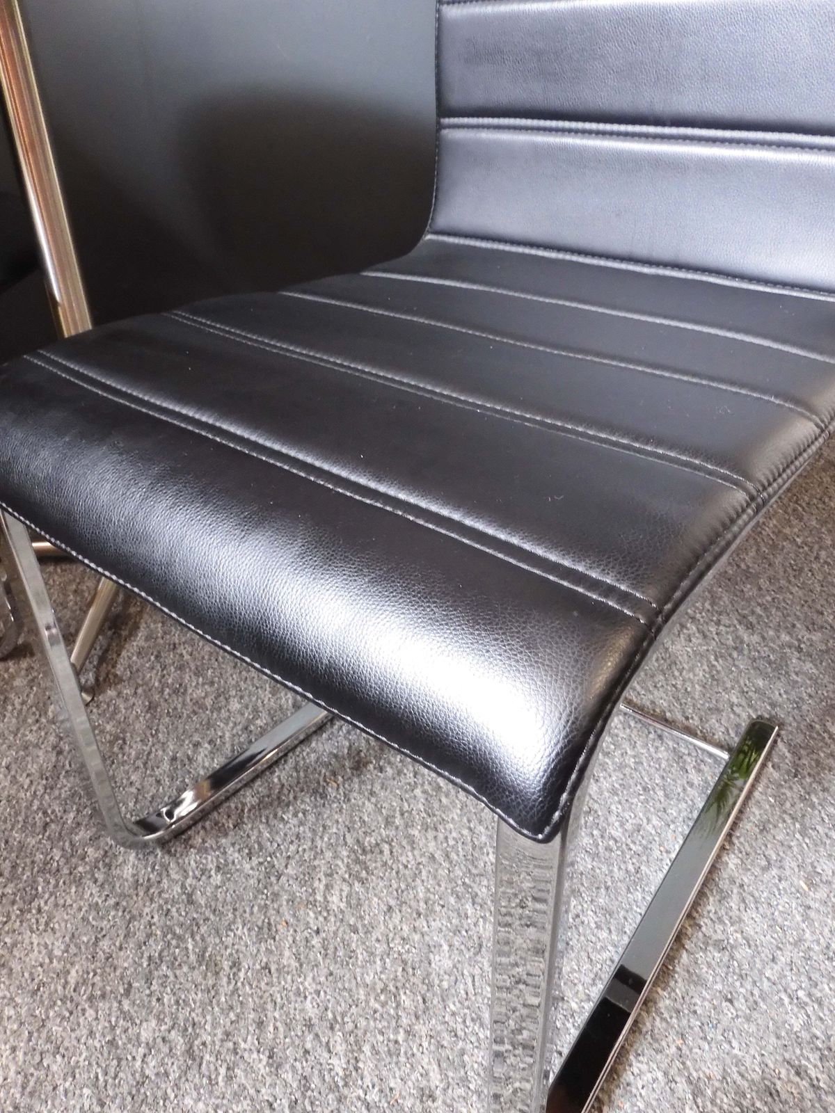 Custom Bespoke Mid Century Modern Bistro Set In Granite And Faux Leather – Unknown Origin, 1960s 1970s photo furniture