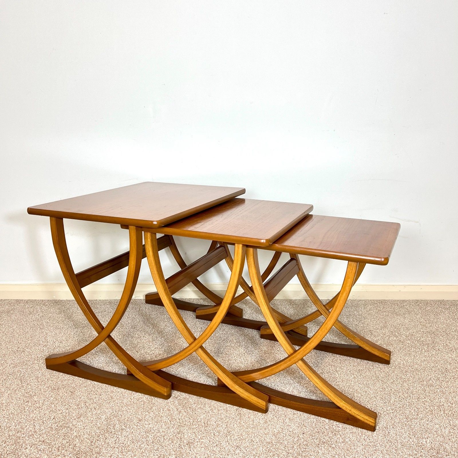 Mid Century Teak Citadel Nest Of Tables By Nathan, Danish Style  Side Tables photo furniture