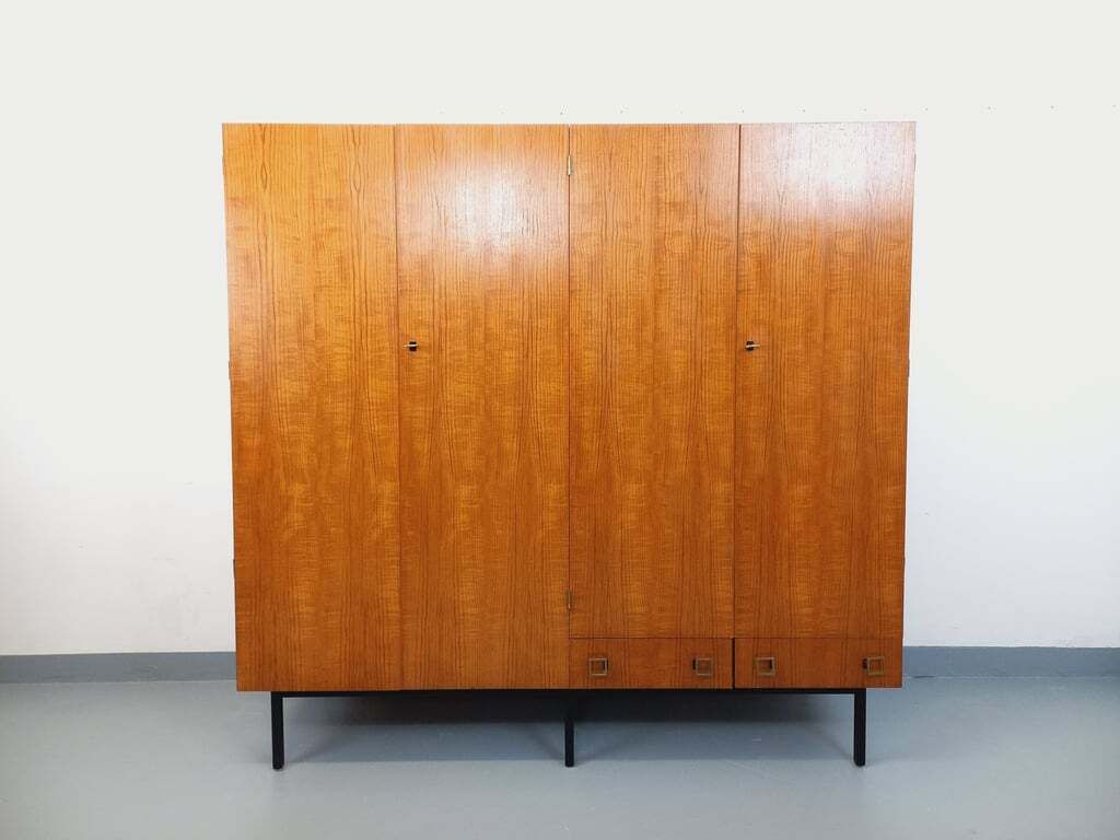 Modernist 1960s Wardrobe In Teak And Metal photo furniture