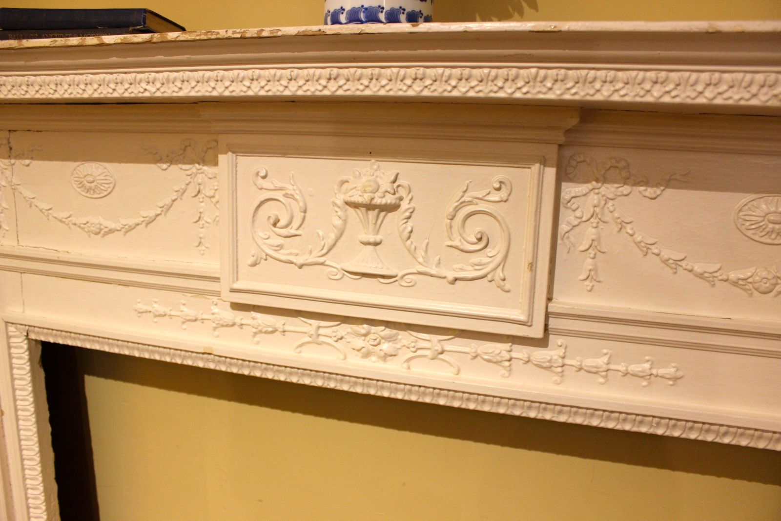 19thc. White Painted Pine Fire Surround/Mantlepiece photo Home Fixtures