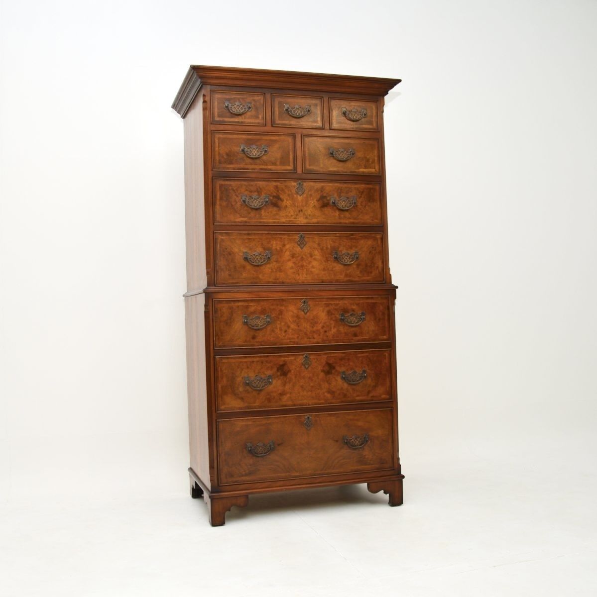 Antique Walnut Chest On Chest Of Drawers
