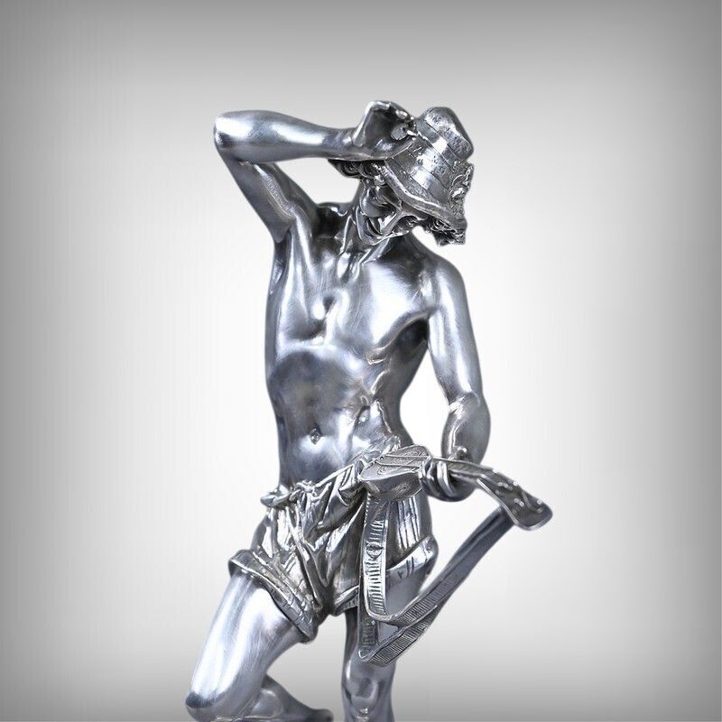 Silvered Bronze "The Neapolitan Mandolin Player" Signed A. Carrier – Part 2, 19th Century photo furniture