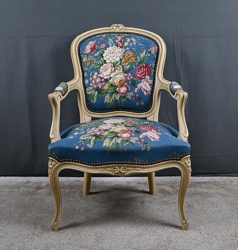 Cabriolet Armchair, Louis XV Style – Late 19th Century photo vinterior