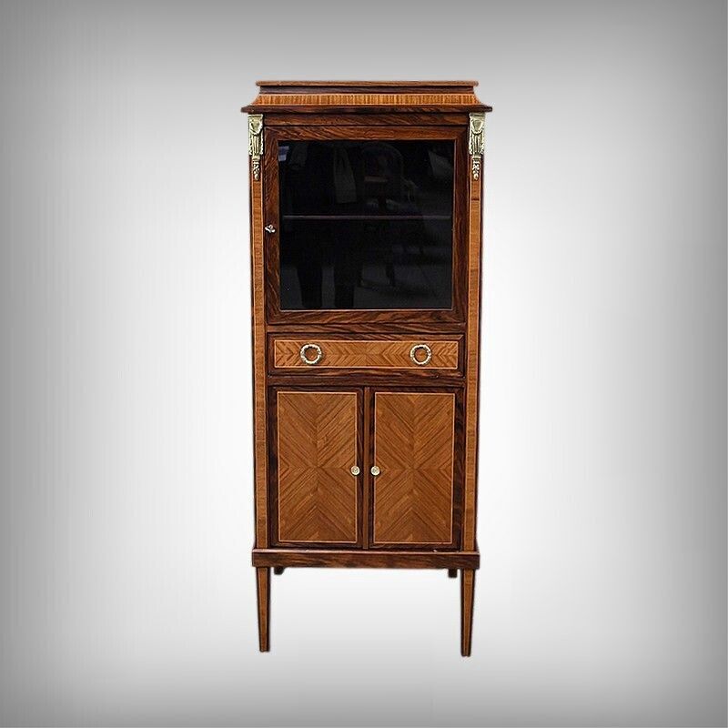 Marquetry Display Cabinet, Louis XVI Style – Early 20th Century photo furniture