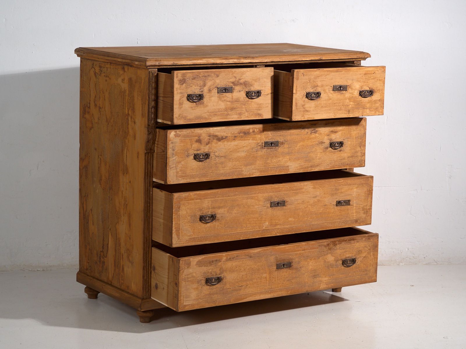 Antique Pine Chest Of Drawers – Primitive European Rustic Dresser – Circa 1920 #109 photo Furniture