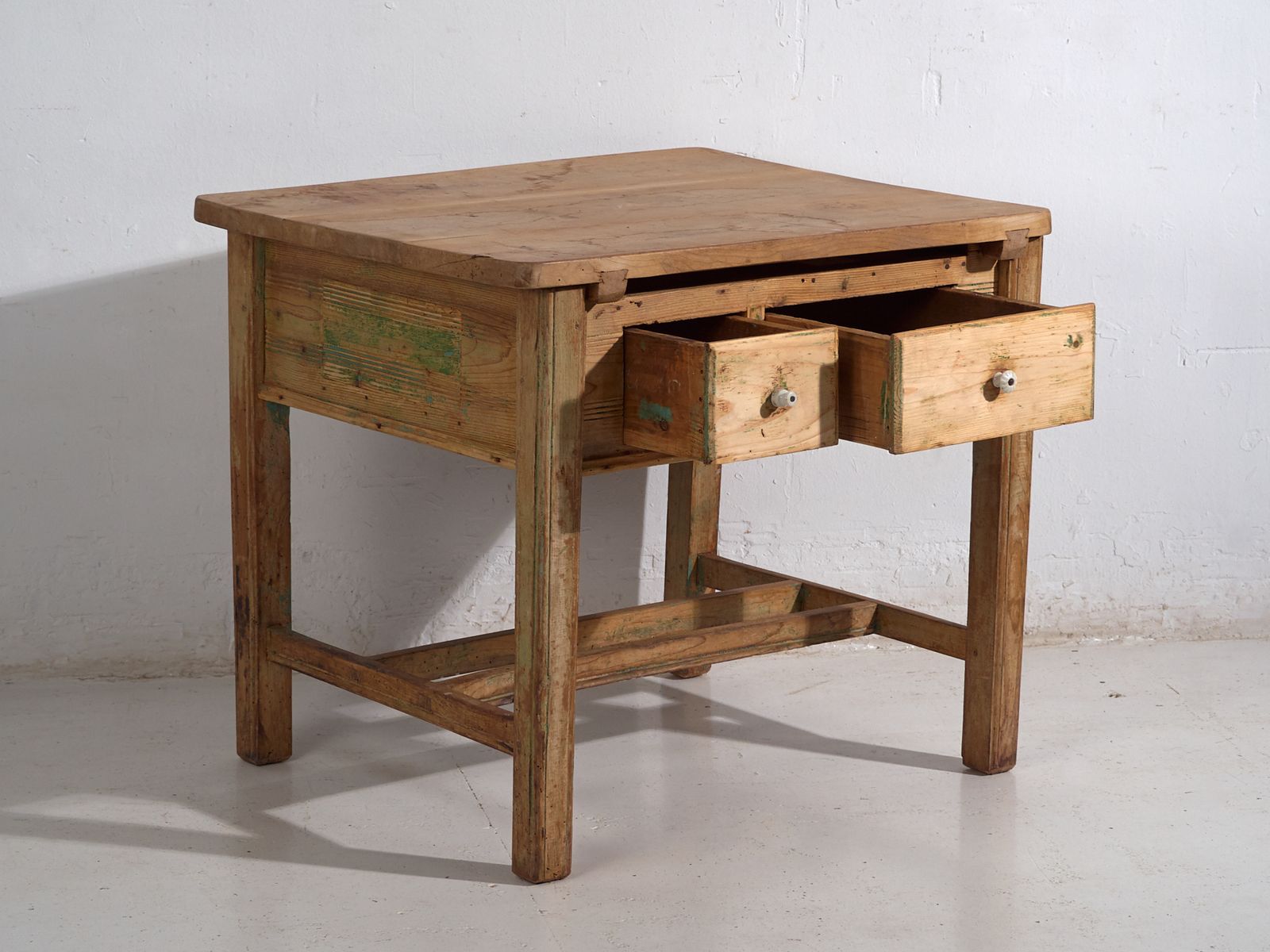 Central European Pine Kitchen Table With Two Drawers – Tyrol, Circa 1910 photo Furniture