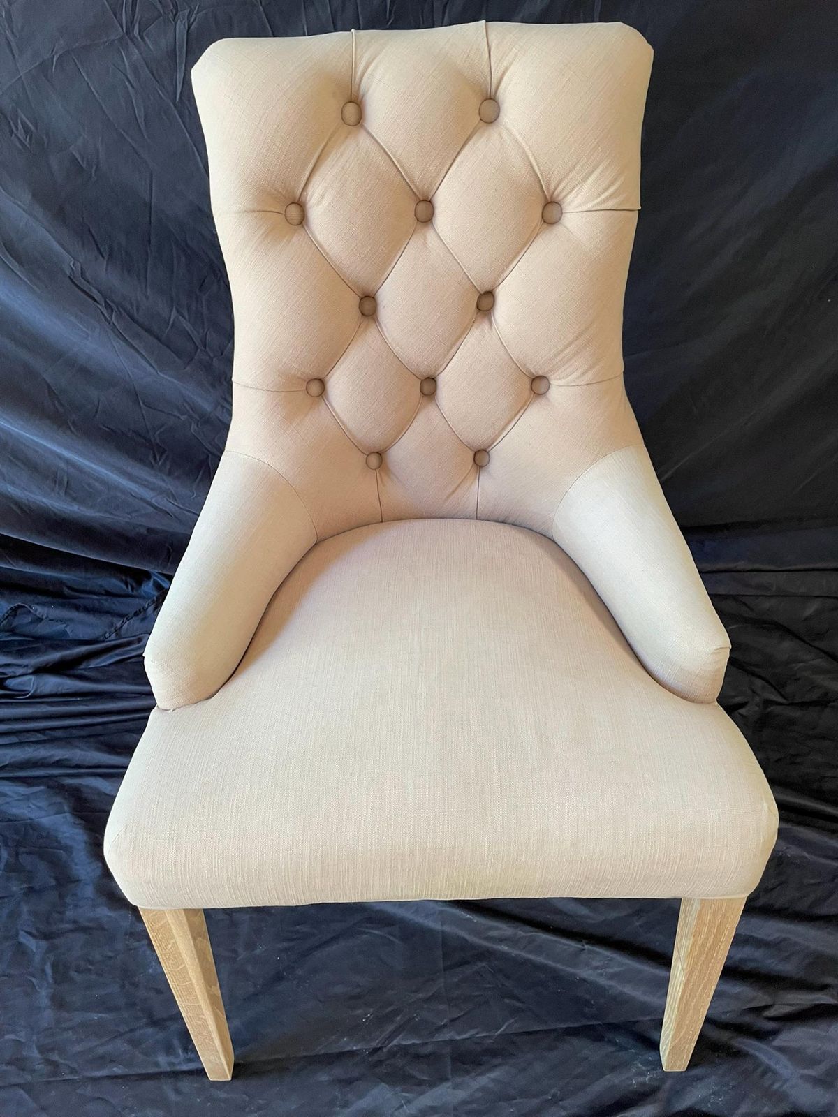 Neptune Linen Button Tufted Accent Chair – Country House Style photo vinterior