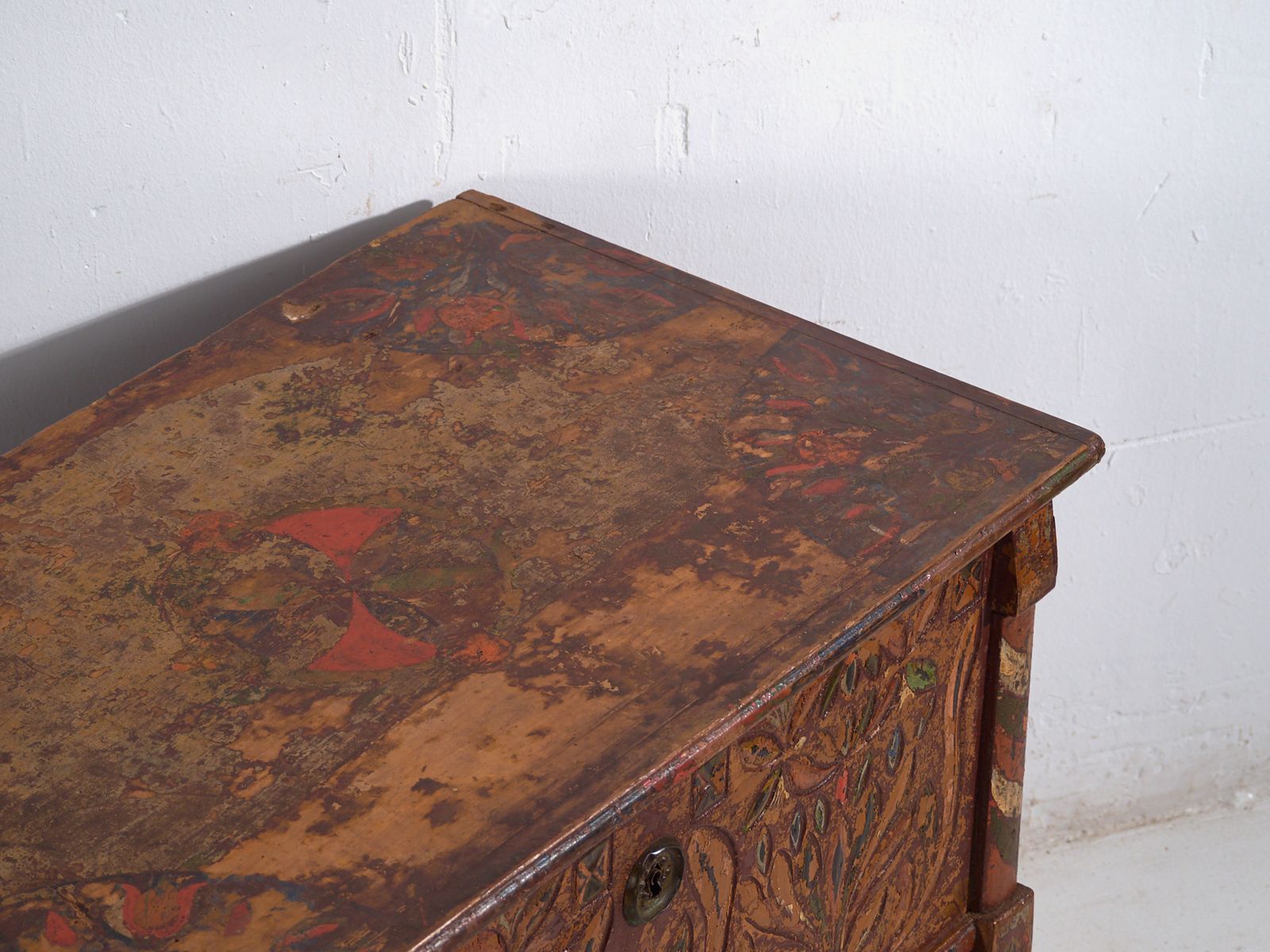 Central European Dowry Chest In Polychromed Pine – Central Europe, 1889 photo furniture