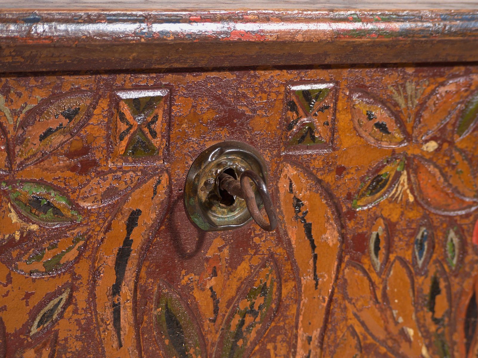 Central European Dowry Chest In Polychromed Pine – Central Europe, 1889 photo buy