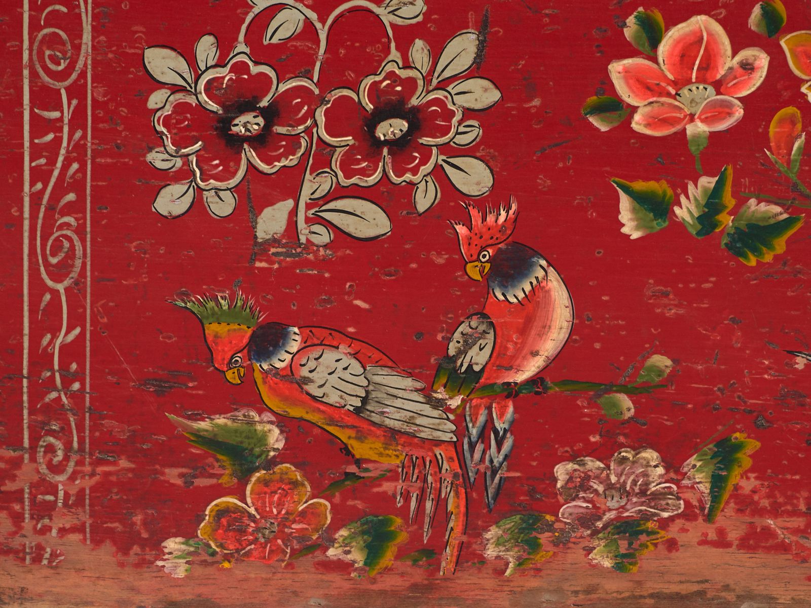 photo furniture Antique Chinese Painted Trunk In Pine Wood – China, Circa 1930