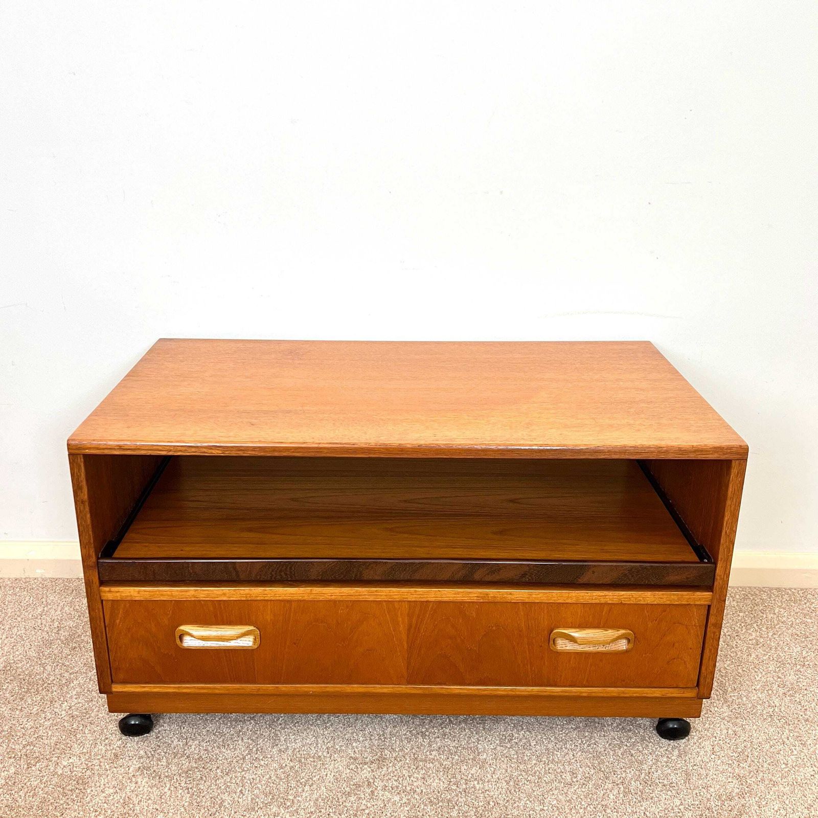 G Plan Mid Century Teak Media Unit , Tv Trolley With Storage photo furniture