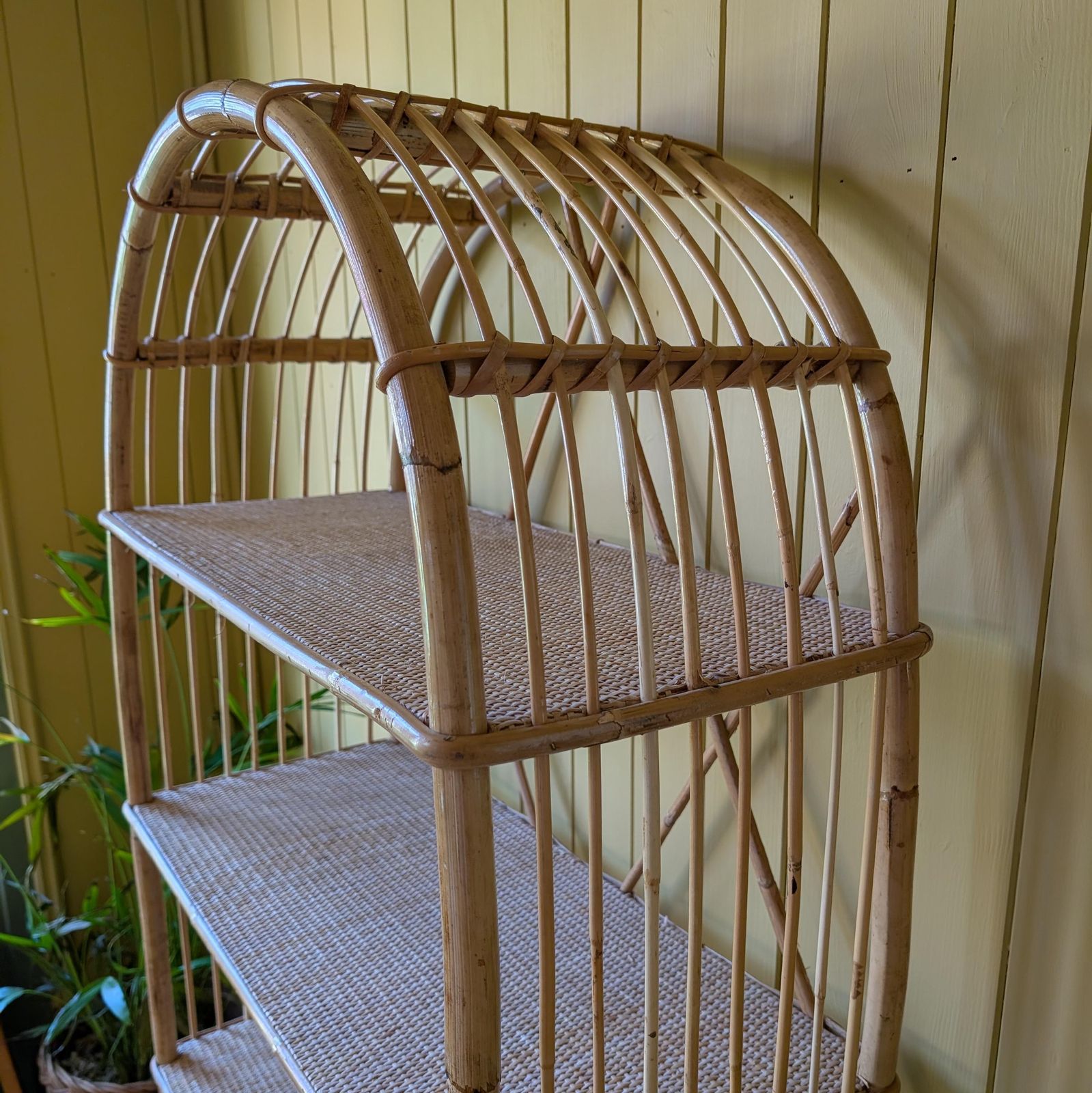 Mid Century Bamboo And Rattan Shelves photo vinterior