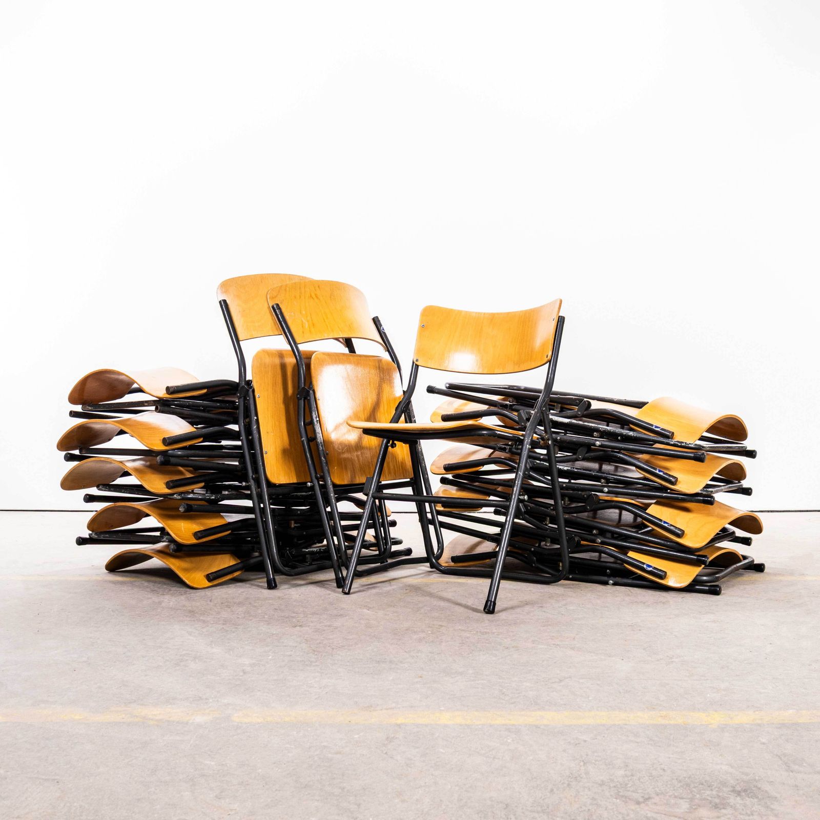 1960's Original German Folding University Dining Chairs   Set Of Four photo furniture
