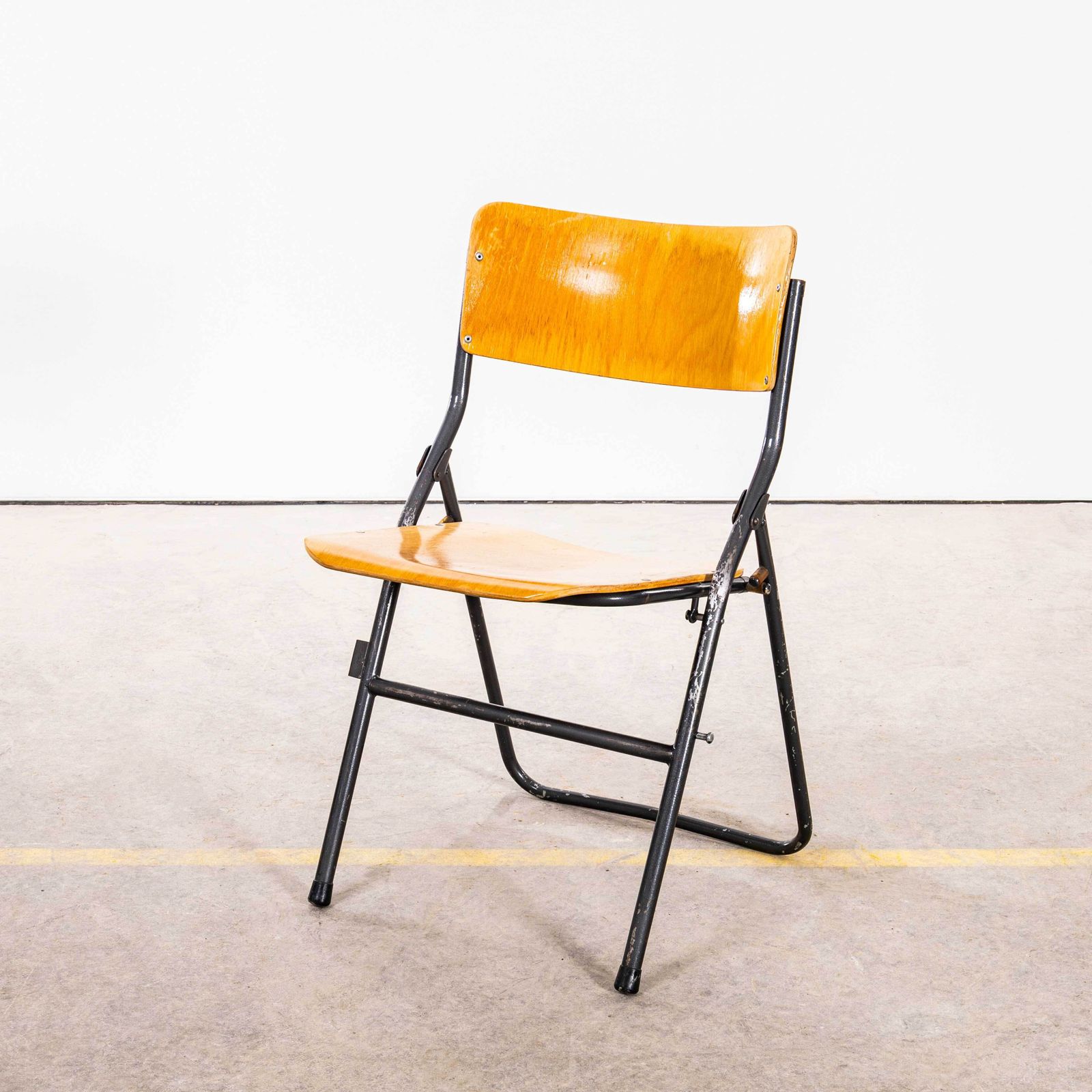 1960's Original German Folding University Dining Chairs   Set Of Four photo for sale