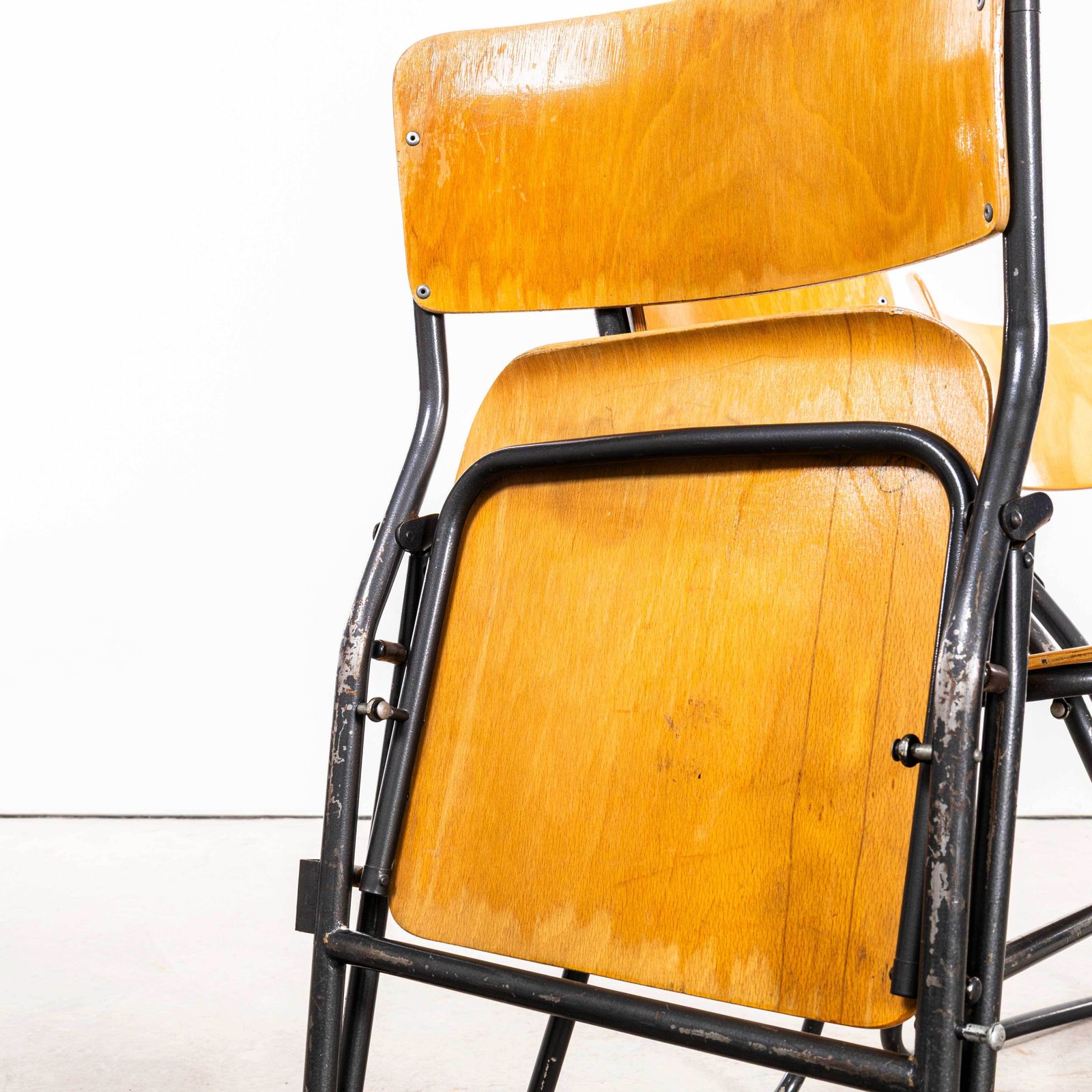photo furniture 1960's Original German Folding University Dining Chairs   Set Of Four