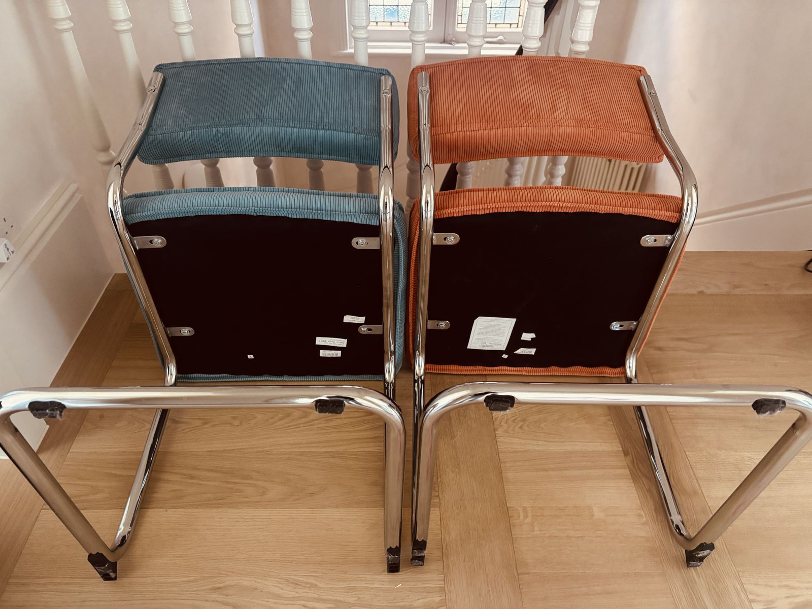 Pair Of Zuiver Ridge Cantilever Dining Chairs, Immaculate Condition photo 150.0