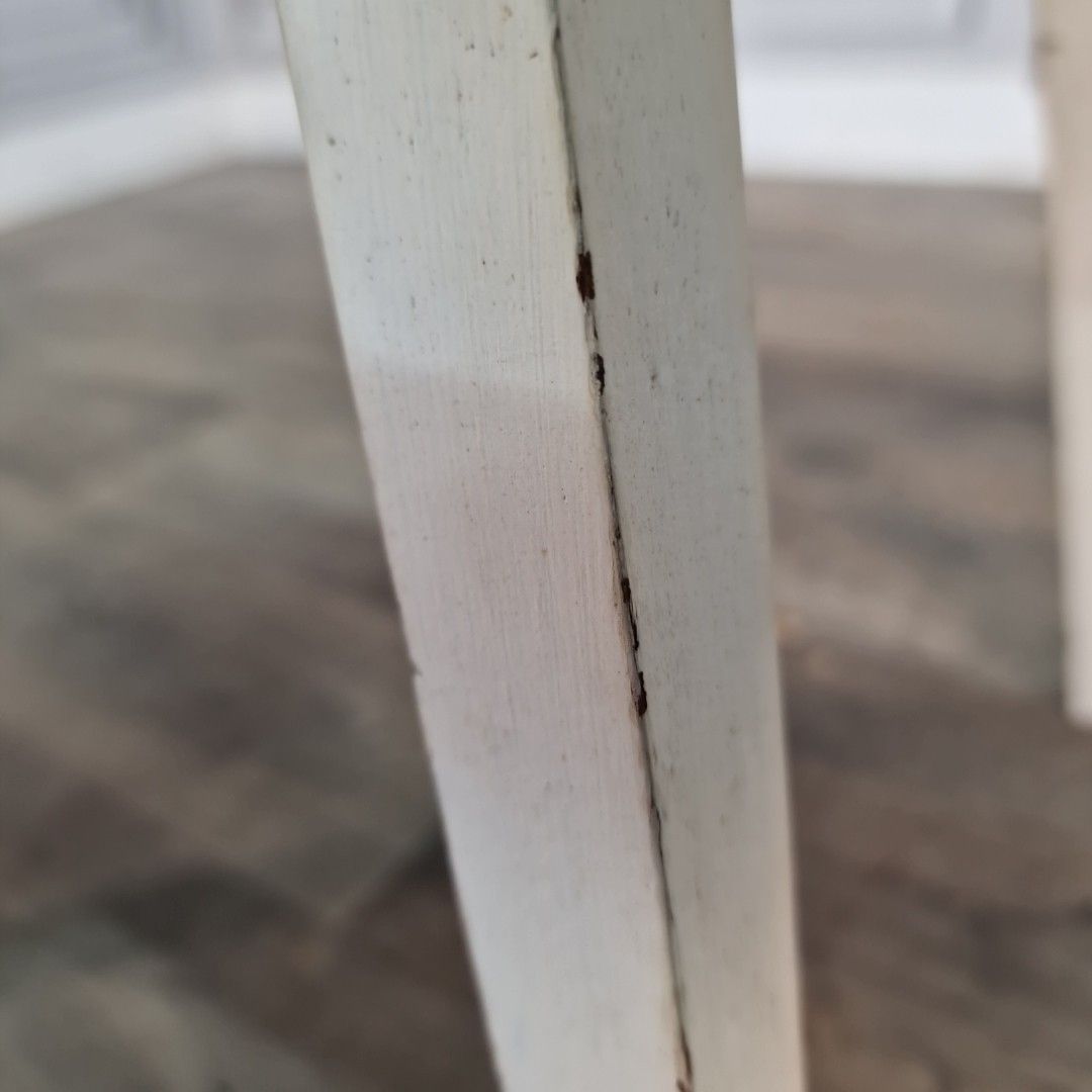 70.0 Vintage Painted Side Table Small Square Occasional White Retro Wooden Plant photo