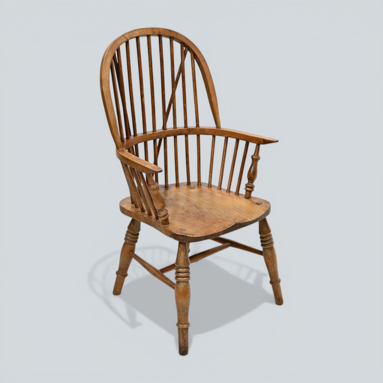 Stick Back Windsor Chair Elm And Beech Antique Bow Back Carver Free Uk Delivery photo vintage