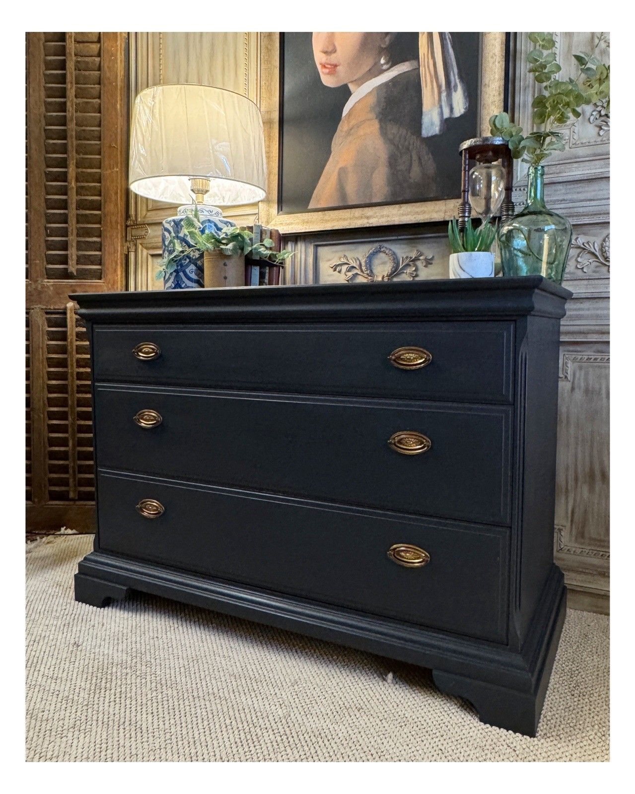 Antique Style Chest Of Drawers In Railings By Farrow & Ball Delivery Available photo Furniture