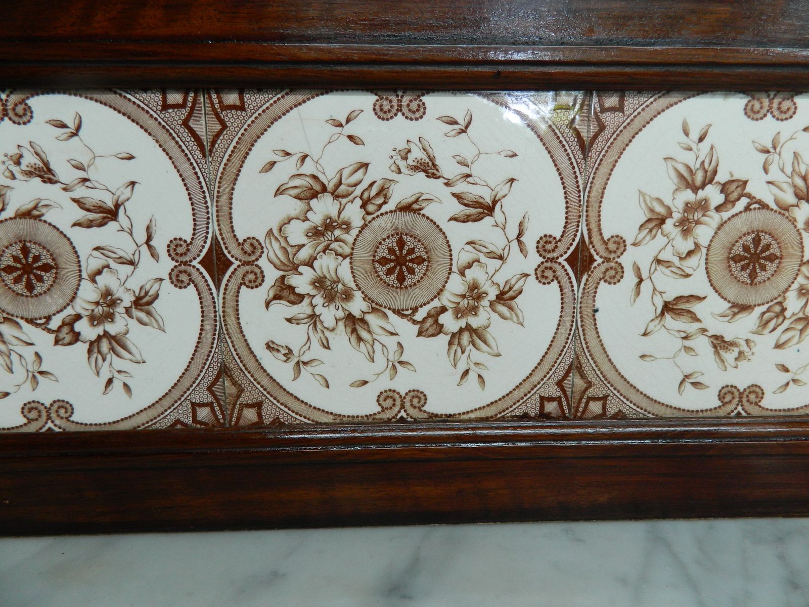 Victorian Marble Wash Stand With Tiled Back Mirror & 2 Drawers Mahogany photo Furniture