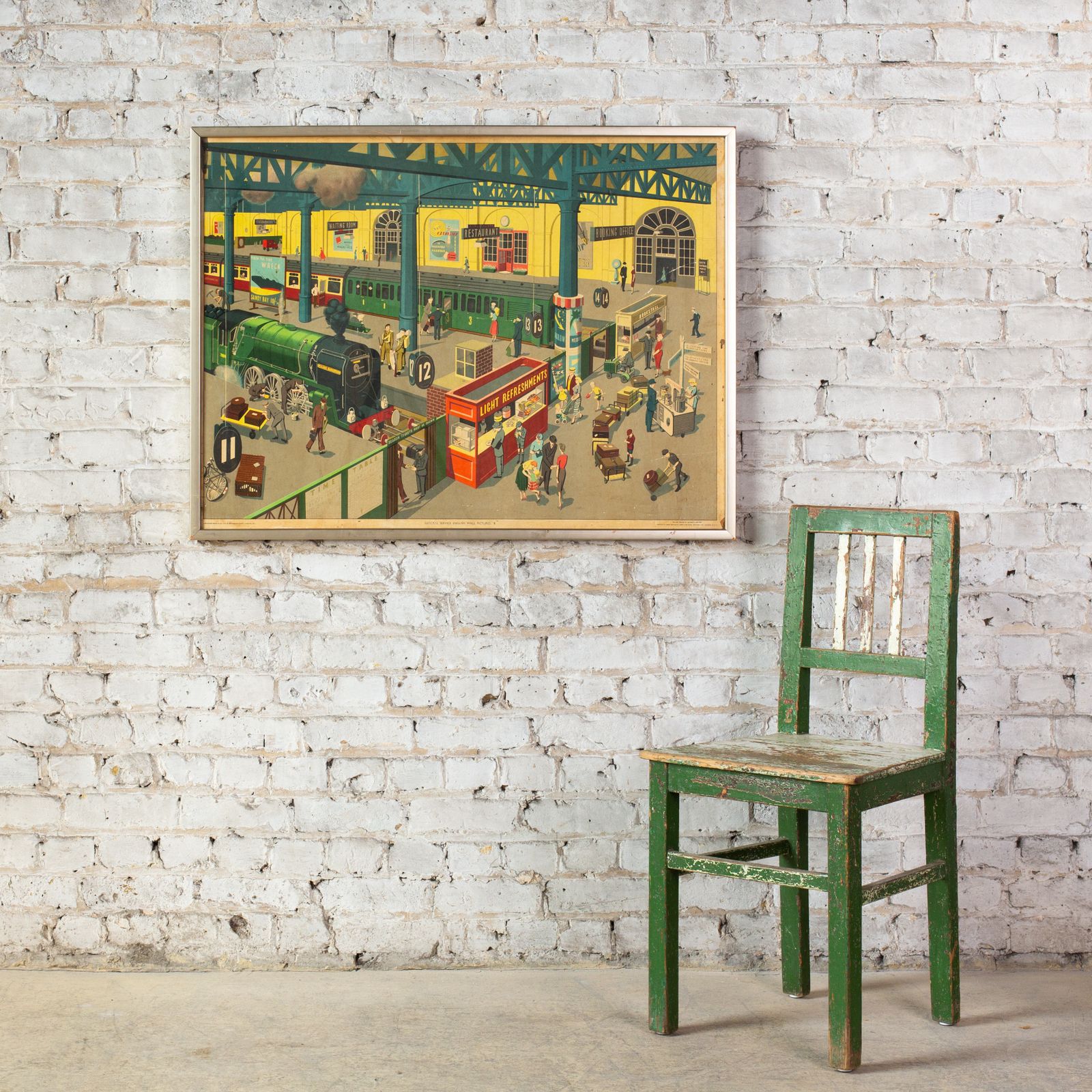 Large, General Service English Wall Pictures Poster   Station Scene photo furniture